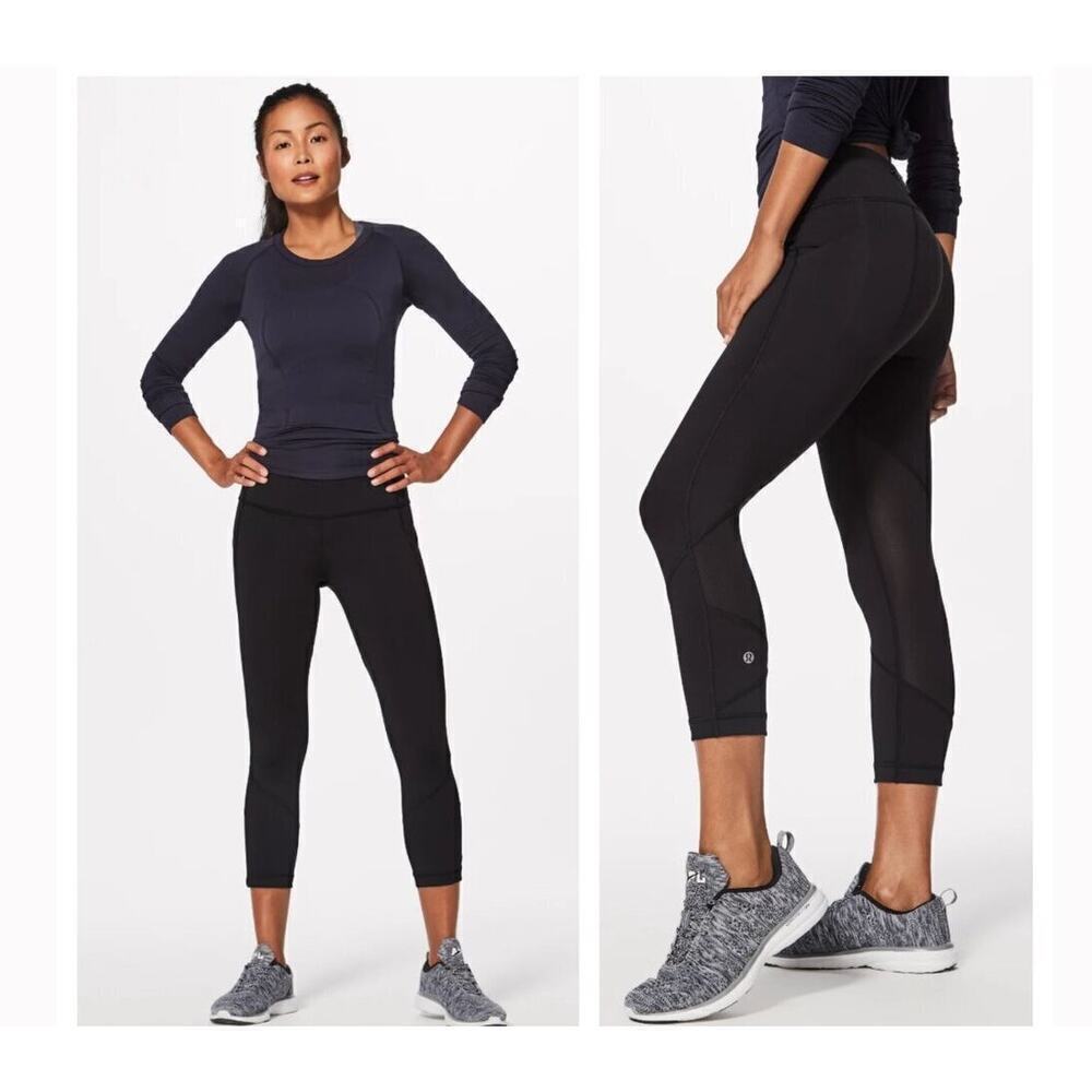 Lululemon Pace Rival Crop Leggings in Black Size 4